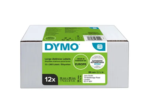 Etiket Dymo 99831 adressering 36x89mm 12 rollen á 260 stuks wit