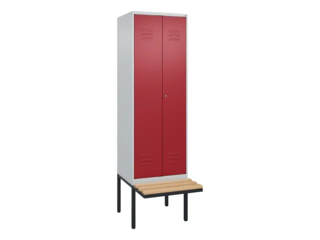 PBM-locker met bank,HxBxD 2120x600x815mm,2vak,vak B 300mm,cil.-slot