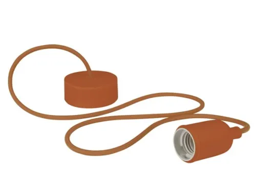 Design Lamphouder Met Textielkabel - Bruin