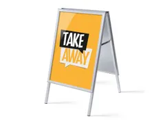 Stoepbord A1 complete set met print "Take Away" Geel