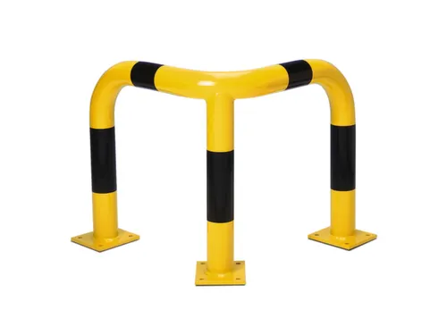 Hoekbeschermbeugels Staalbuis 1200x600mm Ø76mm Binnenshuis Geel/Zwart