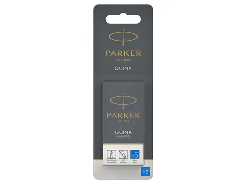 Inktpatroon Parker Quink uitwasbaar blauw blister à 5 stuks