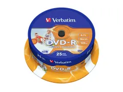 Verbatim 43538 DVD-R 16x 4.7GB 25 stuks printable inkjet