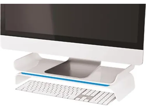 Ergo WOW verstelbare monitorstandaard, wit-blauw