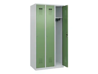 locker,HxBxD 1850x900x500mm,3vak,vak B 300mm,cil.-slot,staand op vloer - 2