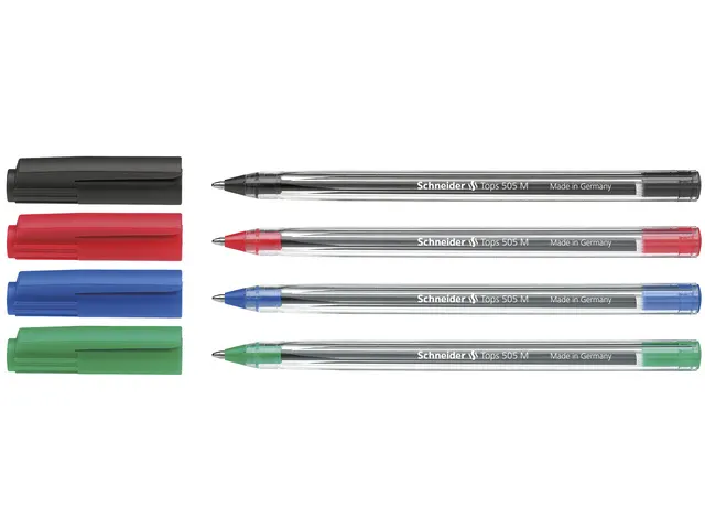 Balpen Schneider Tops 505 M blister a 4 stuks assorti