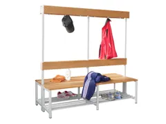 dubbele zitbank,HxLxD 1600x1500x770mm,onderstel RAL9010