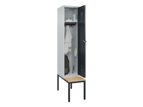 locker met bank,HxBxD 2120x400x815mm,1vak,vak B 400mm,draaigrendel