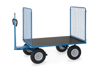 Handtrekwagen 6445PZ 750kg 1535x895mm draadgaas polyurethaan trekoog - 3