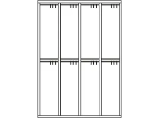 dubbeldekse locker,HxBxD 1850x1200x500mm,4x2vak.,RAL7035,front RAL6011 - 3