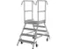 escalier mobile,roulant,estrade H 1m,2x4marches a. revêtement R13,alu