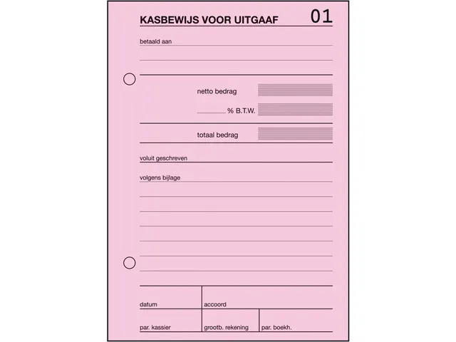 Kasbewijs Sigel Expres uitgaaf blok a 100 blad