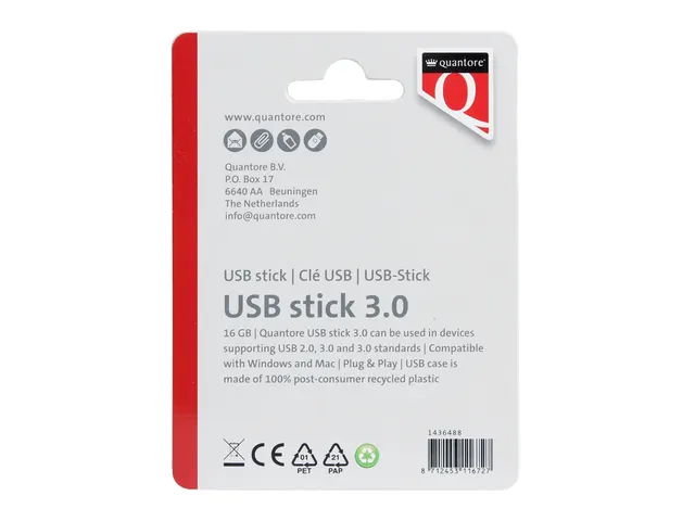 Quantore USB-stick 3.0 16GB Zwart