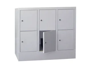 lockerkast,HxBxD 855x900x500mm,3x2vakken,RAL7035,front RAL7035 - 2