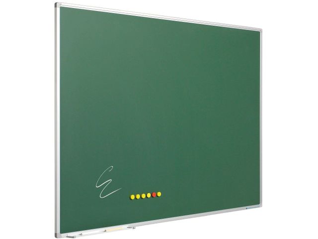 Krijtbord Groen 100x180cm Softline alu-profiel 8mm emaille | KrijtbordWinkel.nl