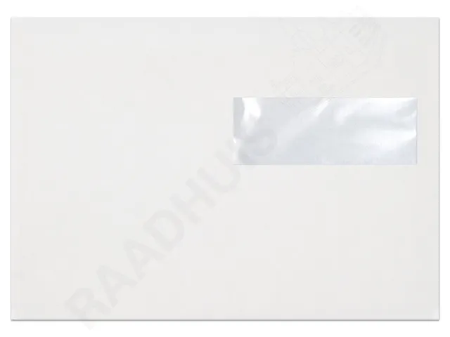Dienstenvelop Venster Rechts Raadhuis 162x229mm C5 Wit Met Plakstrip