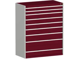 ladekast HxBxD 1600x1300x750mm 9laden RAL7035 front RAL3004 - 2