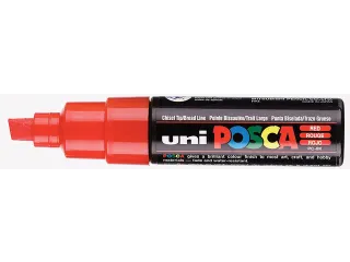 Verfstift Posca PC8K Brede punt 8mm schuin rood - 2