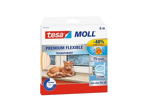 Tochtstrip Tesa Moll 05417 flexibel 6m transparant