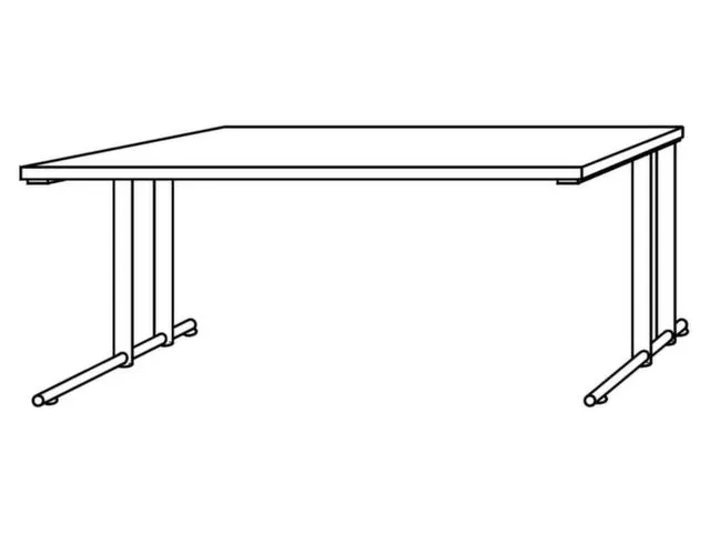 table de bureau,HxlxP 740x1600x800mm,panneau chêne,pied en C RAL9006