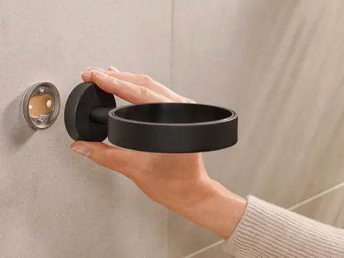 Toiletborstel met wandhouder Tesa Moon 40561 Zwart Zelfklevend