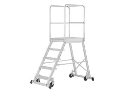 bordestrap,bordes H 1,46m,6treden,aluminium,wielen