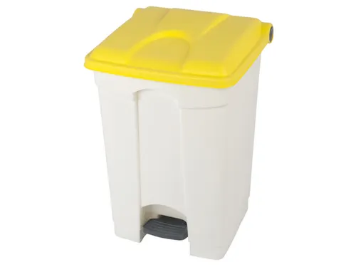 pedaalemmer,1x45l,HxBxD 600x398x410mm,romp PP wit,deksel PP geel