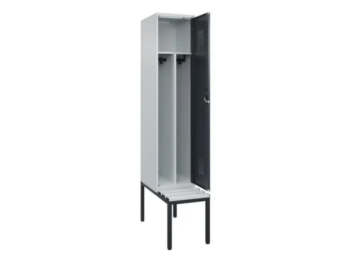 locker met bank,voor scheiding van kleding,HxBxD 2120x400x815mm,1vak