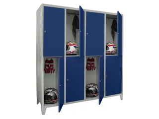 lockerkast,HxBxD 1850x1600x500mm,4x2vakken,RAL7035,front RAL5010 - 2