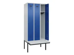 locker met bank,HxBxD 2120x900x815mm,3vak,vak B 300mm,cilinderslot