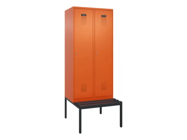 locker met bank,voor scheiding van kleding,HxBxD 2120x800x815mm,2vak