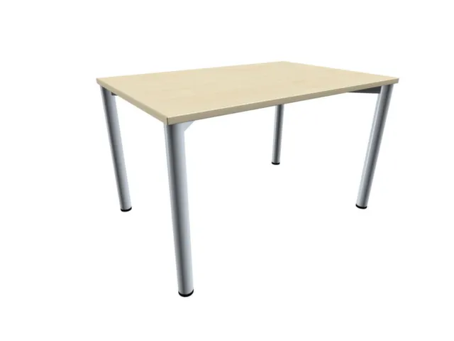 vergadertafel HxBxD 72x120x80cm rechthoekig Esdoorn 4voeten Alu