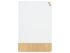 Glasmagneetbord Naga 60x80cm wit/eiken afgeronde hoeken