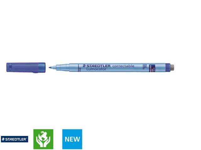 Viltstift Staedtler OHP Lumocolor 305 Non Perm. Correct F Blauw 0.6mm