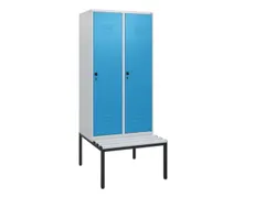 locker met bank,HxBxD 1950x800x815mm,2vak,vak B 400mm,draaigrendel