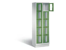 Lockerkast 1800x610x500mm 2x5 vakken Cilinderslot, Sokkel, RAL6011