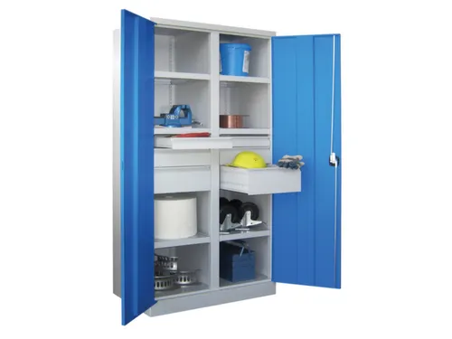 systeemkast,HxBxD 1950x1040x630mm,6xStalen bodem,RAL7035,front RAL5012