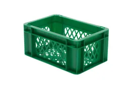 Euronorm-stapelbak 5.5l 145x300x200mm Wanden/bodem Opengewerkt Groen