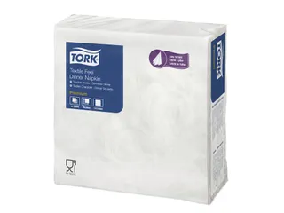 Tork 13256 Textile Feel Dinnerservet Elegance wit - 1
