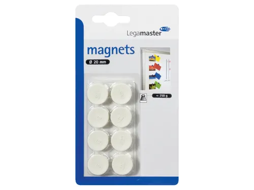 Magneet Legamaster 20mm 250gr wit 8 stuks
