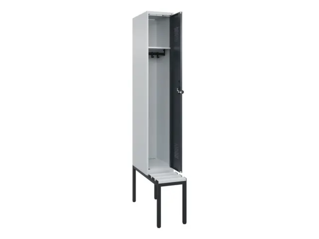 locker met bank,HxBxD 2120x300x815mm,1vak,vak B 300mm,draaigrendel