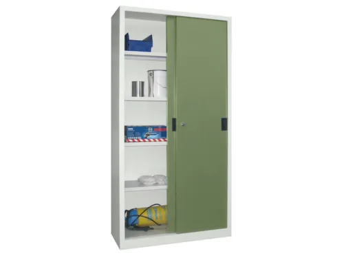 schuifdeurkast,HxBxD 1950x1000x400mm,RAL7035,front RAL6011