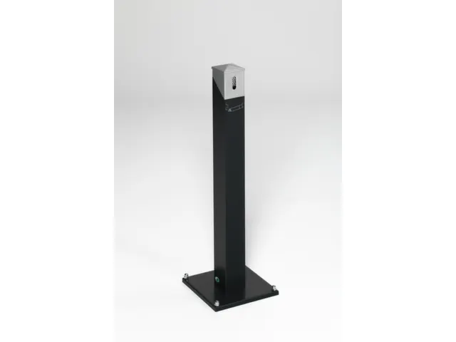 Staande Asbakzuil 2 liter H 1005mm Rechthoekig Ral7021 Zilverkleurig