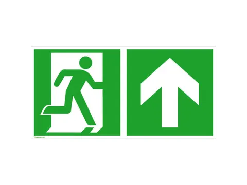 Borden Voor Vluchtroutesignalering,Nooduitgang,Pijl Omhoog/Rechtdoor