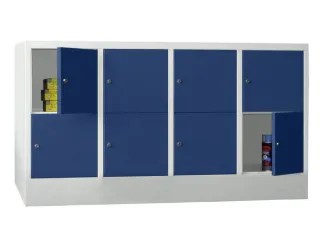 lockerkast,HxBxD 855x1600x500mm,4x2vakken,RAL7035,front RAL5010 - 2