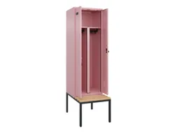 PBM-locker met bank,HxBxD 2120x600x815mm,2vak,vak B 300mm,draaigrendel