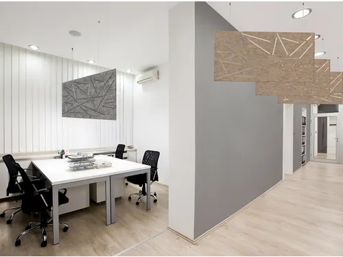 Akoestisch plafondpaneel met patroon uitsnede 60x120cm Zwart