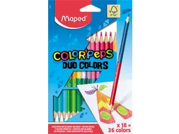 kleurpotlood Color'Peps Duo, blister met 18 stuks