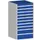 ladekast HxBxD 1200x650x650mm 10laden RAL7035 front RAL5010