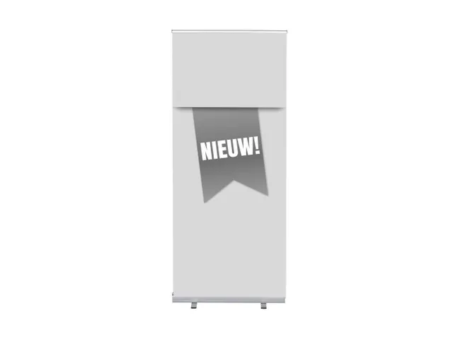 Roll-Banner 85x200 complete set met print "NIEUW" Grijs